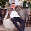 Кресло Мешок Груша Велюр размер Большой iQmebel Бежевый
