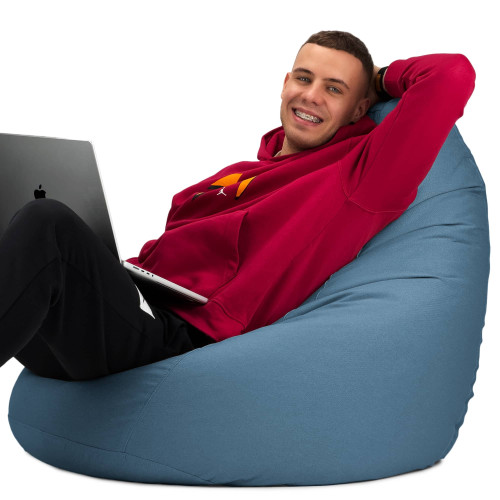 Кресло Мешок Груша Рогожка размер Стандарт+ Синий