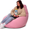 Кресло Мешок Груша Велюр размер Большой iQmebel Розовый