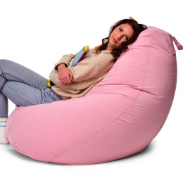 Кресло Мешок Груша Велюр размер Большой iQmebel Розовый