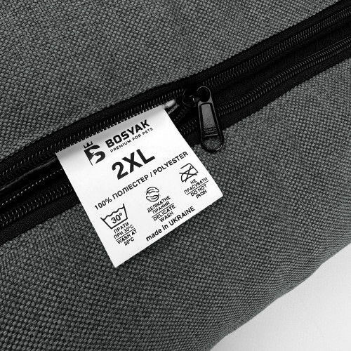 Лежак для больших собак EGO Bosyak Рогожка 2XL 120x100 Серый (Ортопедическая лежанка для собак от 30 кг)
