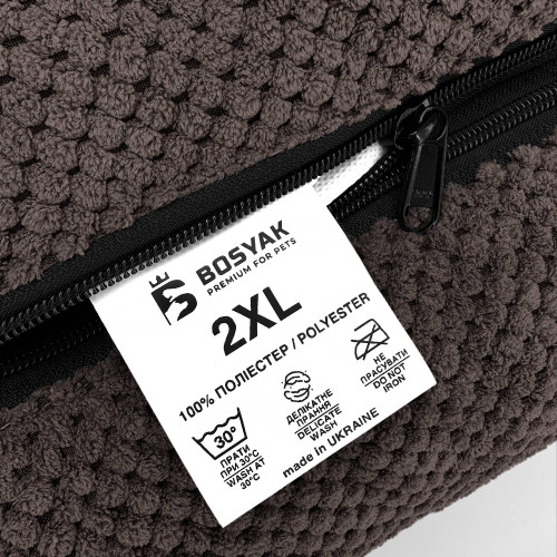 Лежак для собак всех пород EGO Bosyak Soft 2XL 120x100 Коричневый (лежанка для больших собак от 30 кг)