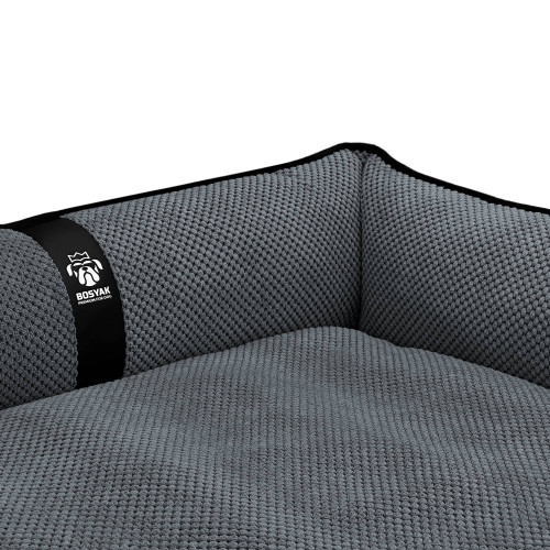 Лежак для собак всех пород EGO Bosyak Soft L 95x80 Серый (лежанка для средних собак 12-20 кг)