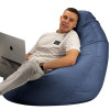 Кресло Мешок Груша Велюр Touch Большой Синий
