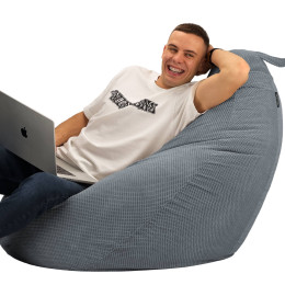 Кресло Мешок Груша Велюр Soft Большой Серый