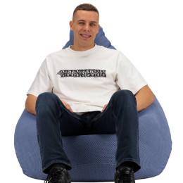 Кресло Мешок Груша Велюр Soft Большой Синий