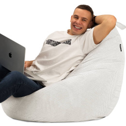 Кресло Мешок Груша Велюр Soft Стандарт+ Молочный