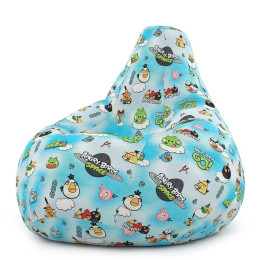 Кресло Мешок Груша с Принтом Angry birds Большой